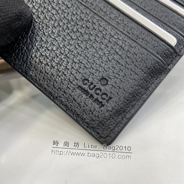 Gucci專櫃古馳最新款Marmont系列皮革雙折錢包男士短夾 jh2237型號：523664
